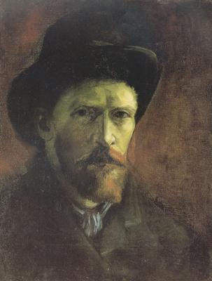 Vincent Van Gogh Self-portrait with Dark Felt Hat (nn04) oil painting picture